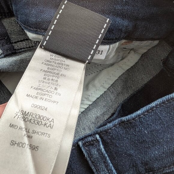 NEW 7 For All Mankind Rolled Hem Denim Shorts Women's 31 Kaia Jean mid rise blue - Picture 12 of 13